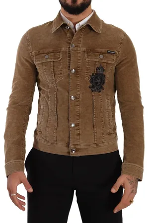 Dolce & Gabbana Mens Embroidered Corduroy Jacket - Cotton - Size IT 48 (Men