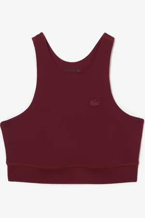 Lacoste Womens Quick-Dry Recycled Polyamide Stretch Bra in Cotton - Size X-Large