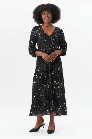 Gini London Womens Star Smock Maxi Dress - - Size L/XL