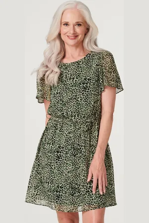 Izabel London Womens Animal Print Short Skater Dress - Size 10 UK