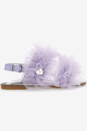 MONNALISA Girls Ruched Tulle Sandals in - Size UK 12 Kids