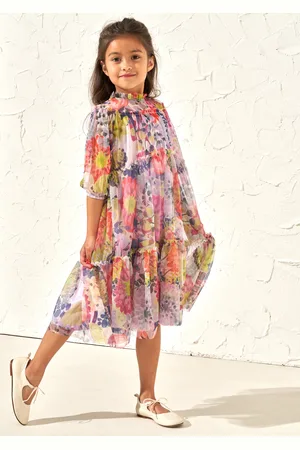 Angel & Rocket Girls Eleanor Print Mesh Dress - Size 3Y