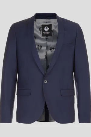 Twisted Tailor Mens Ellroy Skinny Fit Wool Jacket - Size 50 (Chest)