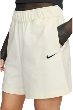 Nike Womens Jersy Loose Fit High Rise Cream Shorts - - Size Large