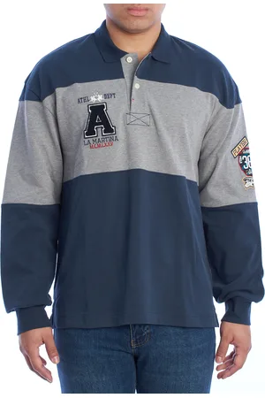 La Martina Mens Long Sleeve Comfort Fit Polo UMP317-JS339 Men - - Size Large