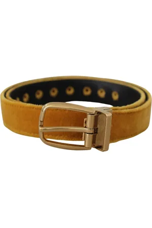 Dolce & Gabbana Womens Authentic Velvet Logo Buckle Belt - - Size 65 cm