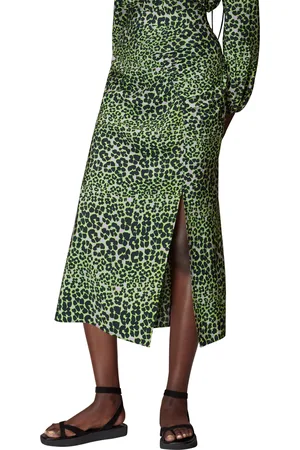 Whistles Womens Fluro Animal Ruched Skirt - - Size 8 UK