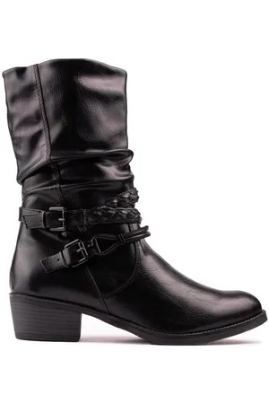 Marco Tozzi Womens Ruched Western Boots - - Size UK 6.5