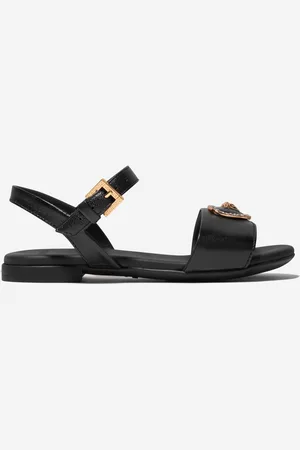 VERSACE Girls Leather Heart Logo Sandals in - Size UK 12.5 Kids