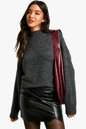 Boohoo Womens Pu Split Hem Mini Skirt - - Size 10 UK