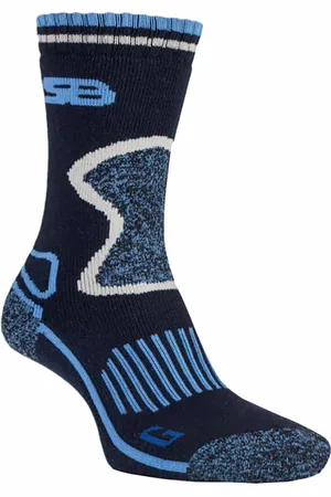 Storm Bloc Womens 2 Pairs Ladies Cushioned Wool Blend Hiking Socks with Arch Support - Cotton - Size UK 4-6.5