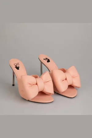 OFF-WHITE Womens Off White Nappa Bow High Allen Pointed Heels in Leather (archived) - Size UK 3