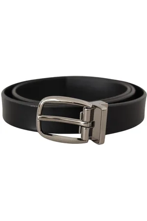 Dolce & Gabbana Mens Classic Calf Leather Metal Logo Belt - Size 80 cm