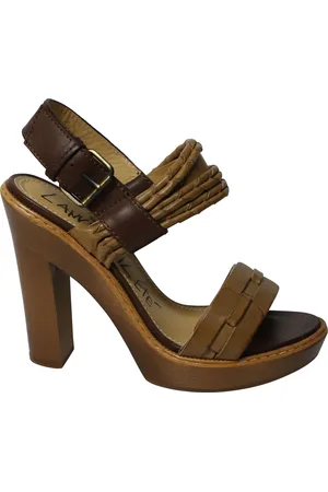 Lanvin Pre-owned Womens Wooden Heels in Leather - Size EU 37