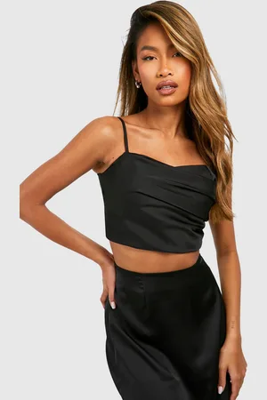 Boohoo Womens Satin Drape Corset - - Size 8 UK