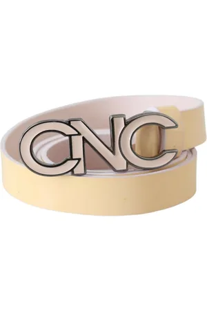 Costume National WoMens Leather Pink Letter Logo Belt - Size 85 cm