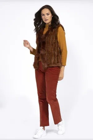 Jayley Womens Cashmere Blend Faux Fur Gilet - - One Size
