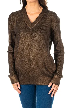 La Martina Womens long sleeve V-neck sweater KWS005 - Wool - Size Medium