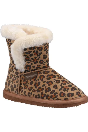 Hush Puppies Girls Ashlynn Print Suede Slippers - Size UK 12 Kids