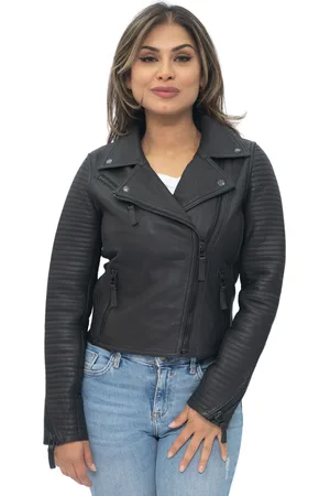Infinity Womens Matt Vintage Brando Biker Jacket-Taipei - - Size 14 UK
