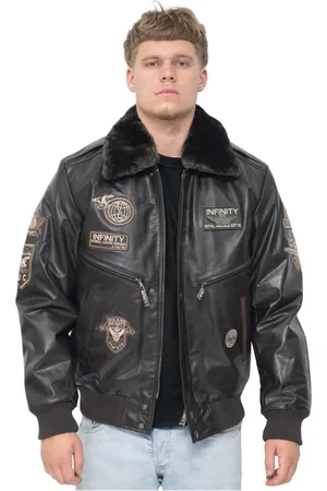 Infinity Mens US Air Force Bomber Jacket-Wellington - - Size Medium