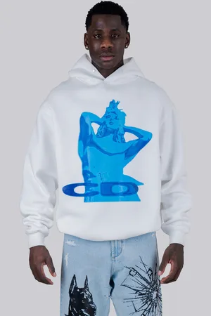 Criminal Damage Mens Hoodie With Logo And Graphic Print - - Size X-Large