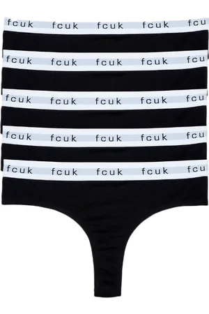 French Connection Womens 5 Pack Cotton Fcuk Ladies Thongs - Size Small