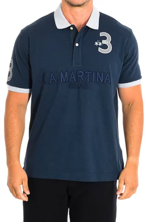 La Martina Mens Short Sleeve Polo TMP600-JS316 man - Cotton - Size Large