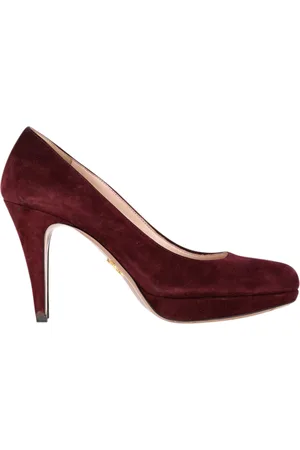 Prada Pre-owned Womens Platform Heel Pumps in Suede - Size 37.5 EU/IT