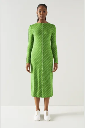 LK Bennett Womens Annie Dresses,Lime - Wool - Size 14 UK