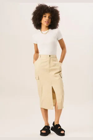 Gini London Womens Cargo Midi Skirt - Cotton - Size 8 UK