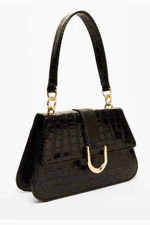 Quiz Womens Faux Leather Croc Shoulder Bag - One Size