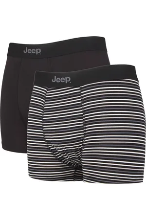 Jeep 2 Pairs Mens Soft Natural Bamboo Fibres Comfy Fitted Trunks - Fur - Size Medium