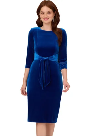 Adrianna Papell Womens Velvet Tie Front Dress - - Size 10 UK