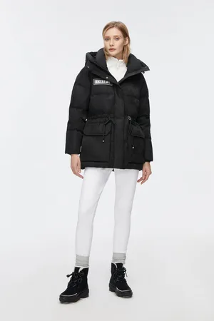 Bosideng Womens Mid-Length Goose Down Jacket With Hood - - Size 16 UK