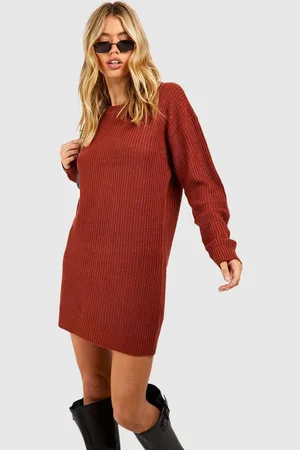 Boohoo Womens Basic Crew Neck Jumper Dress - - Size 10 UK