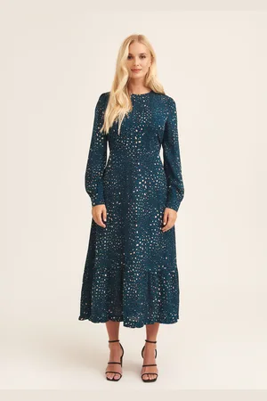 Gini London Womens Leopard Print Long Sleeve Maxi Dress - - Size 8 UK