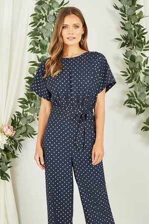 Mela Womens Spot Batwing Jumpsuit - Size 8 UK
