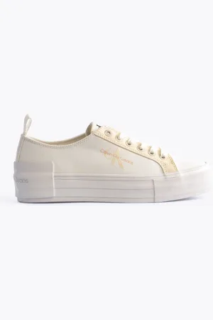 Calvin Klein BOLD VULCANISED Womens Trainers Creamy / /Whisper Pink - Size UK 6