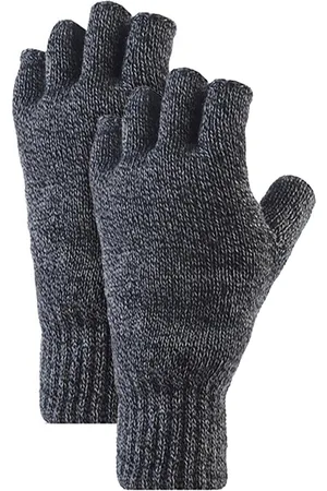 Heat Holders Mens Fingerless Gloves with Thermal Fleece Lining Material - - One Size