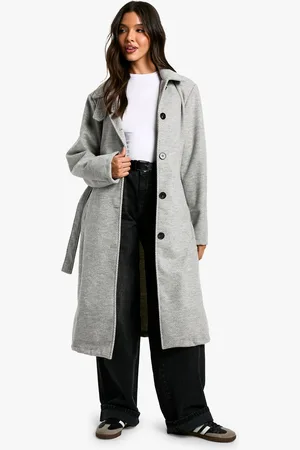 Boohoo Womens Belted Wool Look Coat - - Size 12 UK