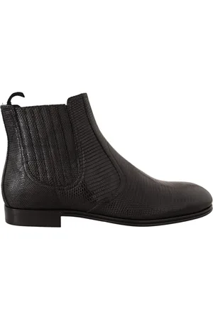 Dolce & Gabbana Mens Leather Lizard Skin Ankle Boots - Size EU 40