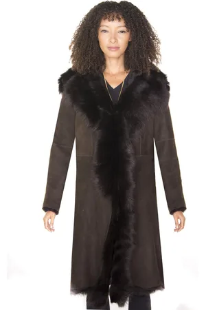 Infinity Womens Toscana Sheepskin Suede Trench Coat-Tbilisi - - Size 14 UK