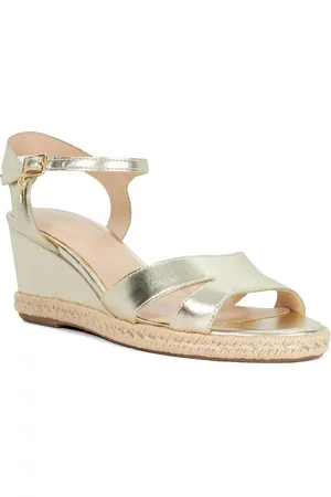 Dune Womens Ladies Kindal - Reptile Print Wedge Sandal - Fabric - Size UK 4