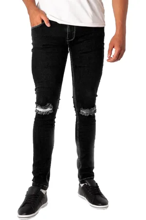 Soul Star Mens Skinny Jeans Ripped Stretch - - Size 38W/32L