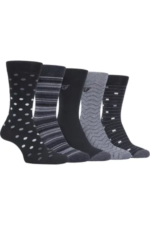 Farah 5 Pack Mens Thin Breathable Classic Polka Dot Patterned Soft Top Cotton Dress Socks - FCS273BLKCHA (Polka Dot) - - Size UK 6-11