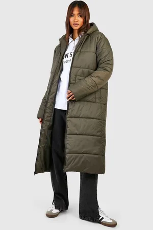 Boohoo Womens Tall Oversized Hooded Longline Puffer Coat - - Size 8 UK