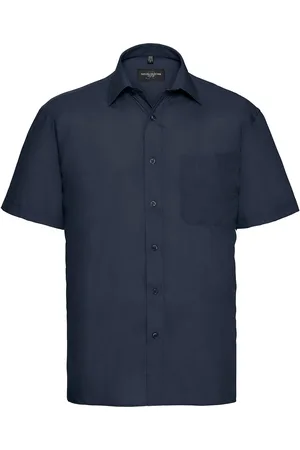 Russell Athletic Collection Mens Poplin Easy-Care Short-Sleeved Shirt (French ) - Size 19.5 inch