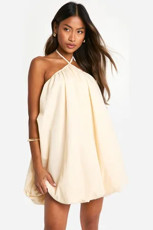 Boohoo Womens Halterneck Puffball Mini Dress - - Size 18 UK