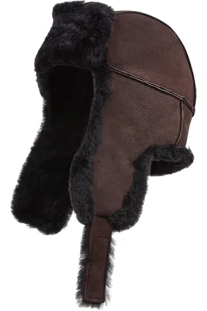 Infinity Mens RAF Aviator Suede Sheepskin B-55 Trapper Hat Winter Warm Navigator Hat - Size Small